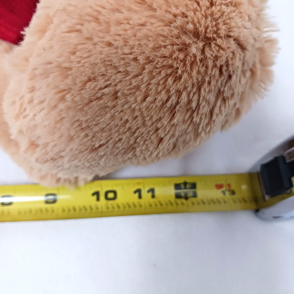 2012 Kohls Plush Teddy Bear 13" Sitting Huggable Toy Beige Tan w Scarf Nostalgia - Picture 15 of 16